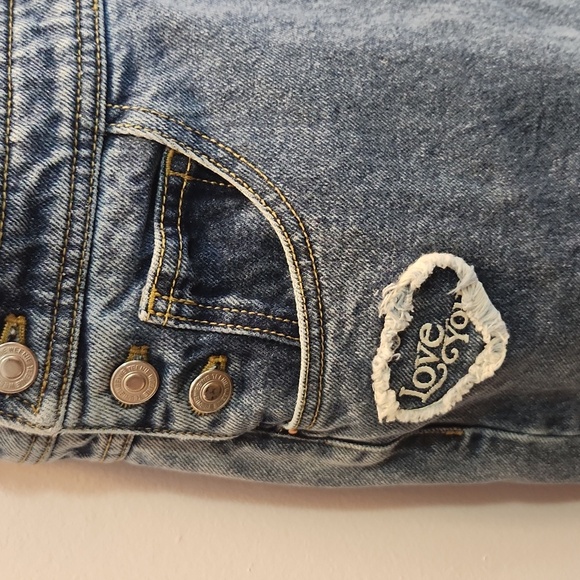 Teenie Weenie denim overalls for girls 1997 TWBEAR light wash embroidered rare - Picture 4 of 15